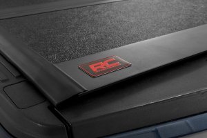 Ford Ranger Hard Low Profile Bed Cover - Rough Country - Tri-Fold Tonneau Cover - '19-'23